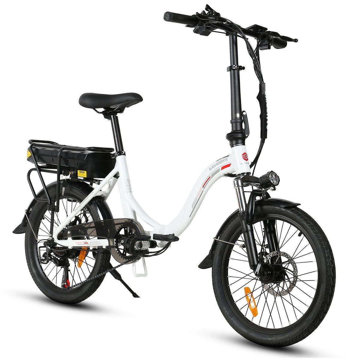 Gotagee E-Bike Elektrofahrrad JG20 Klapprad E-Bike, 20 Zoll, Shimano 7 Gänge, tragbar, 7 Gang SHIMANO, (Set) Weiß