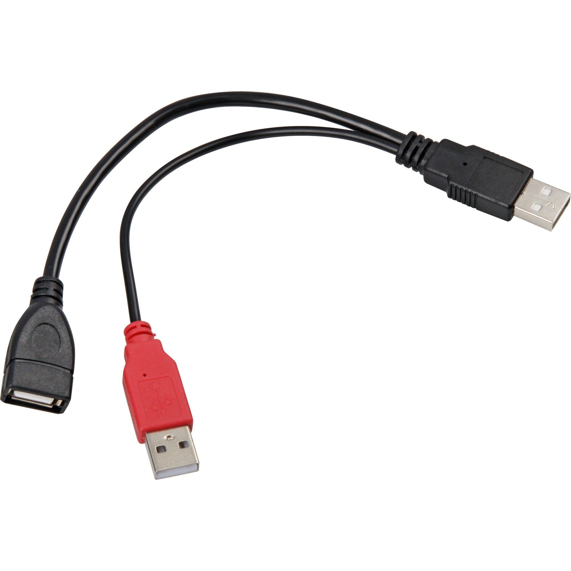 DeLOCK USB 2.0 Y-Kabel, USB-A Stecker + USB-A Computer-Kabel