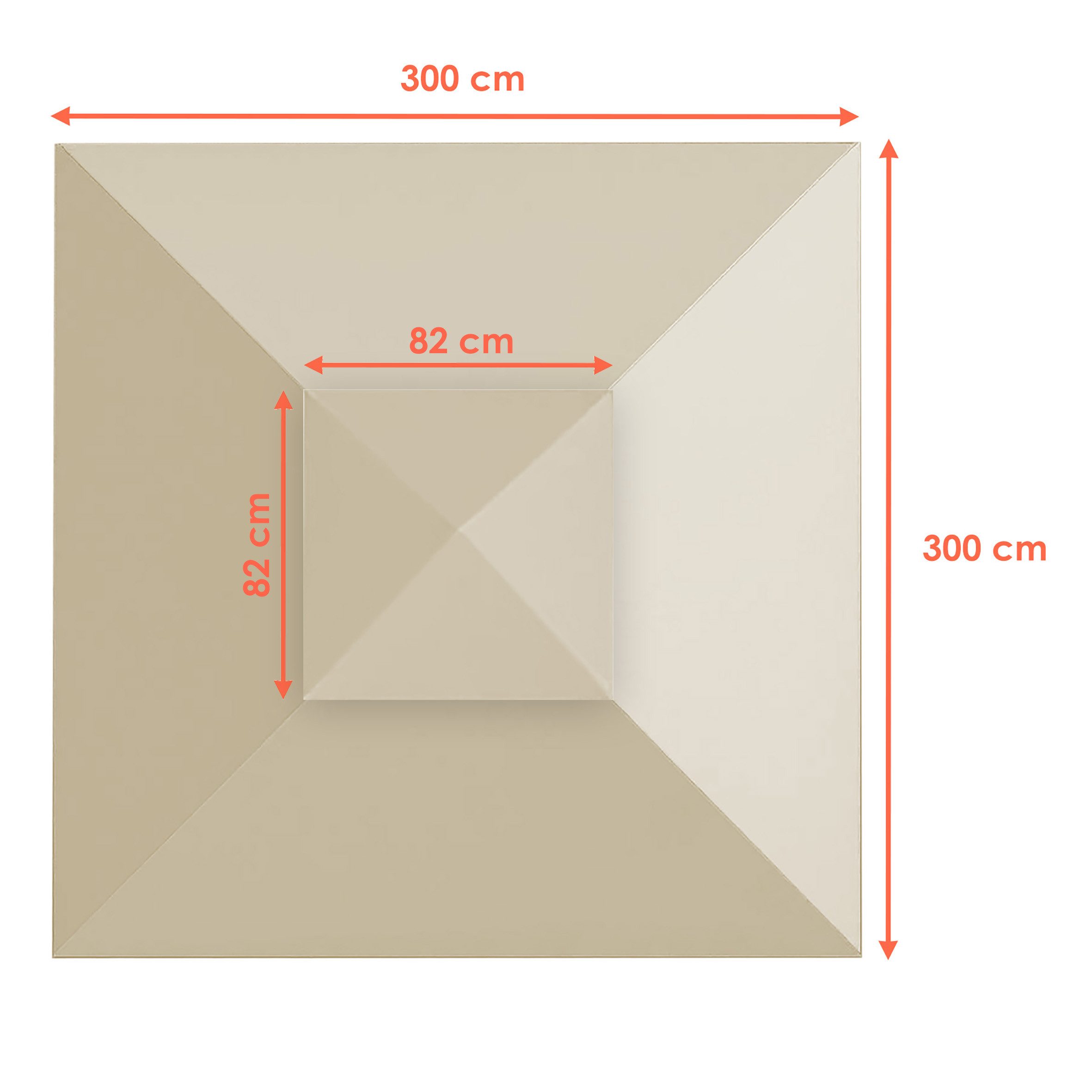 Spetebo Pavillon-Ersatzdach Ersatzdach mit Kaminabzug - beige, (Stück, Ersatzdach), PVC Pavillondach wasserdicht