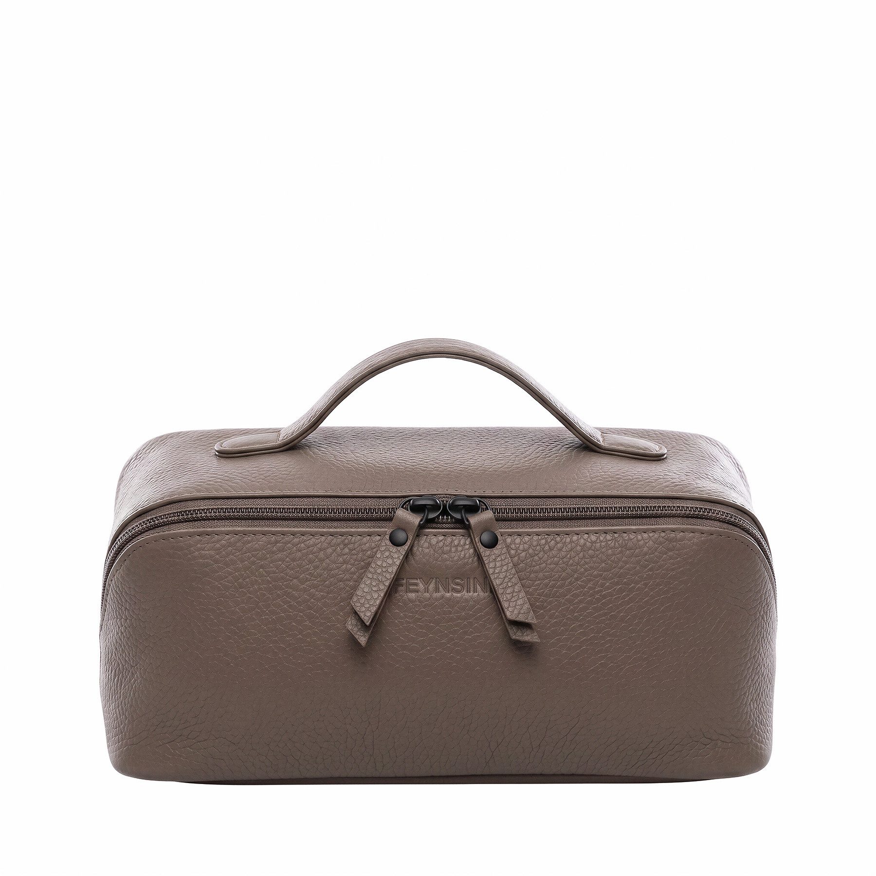 FEYNSINN Kosmetiktasche echt Leder Kulturtasche BO groß Ledertasche Waschbeutel unisex, Waschbeutel Echtleder Damen Herren, Kosmetiktasche taupe