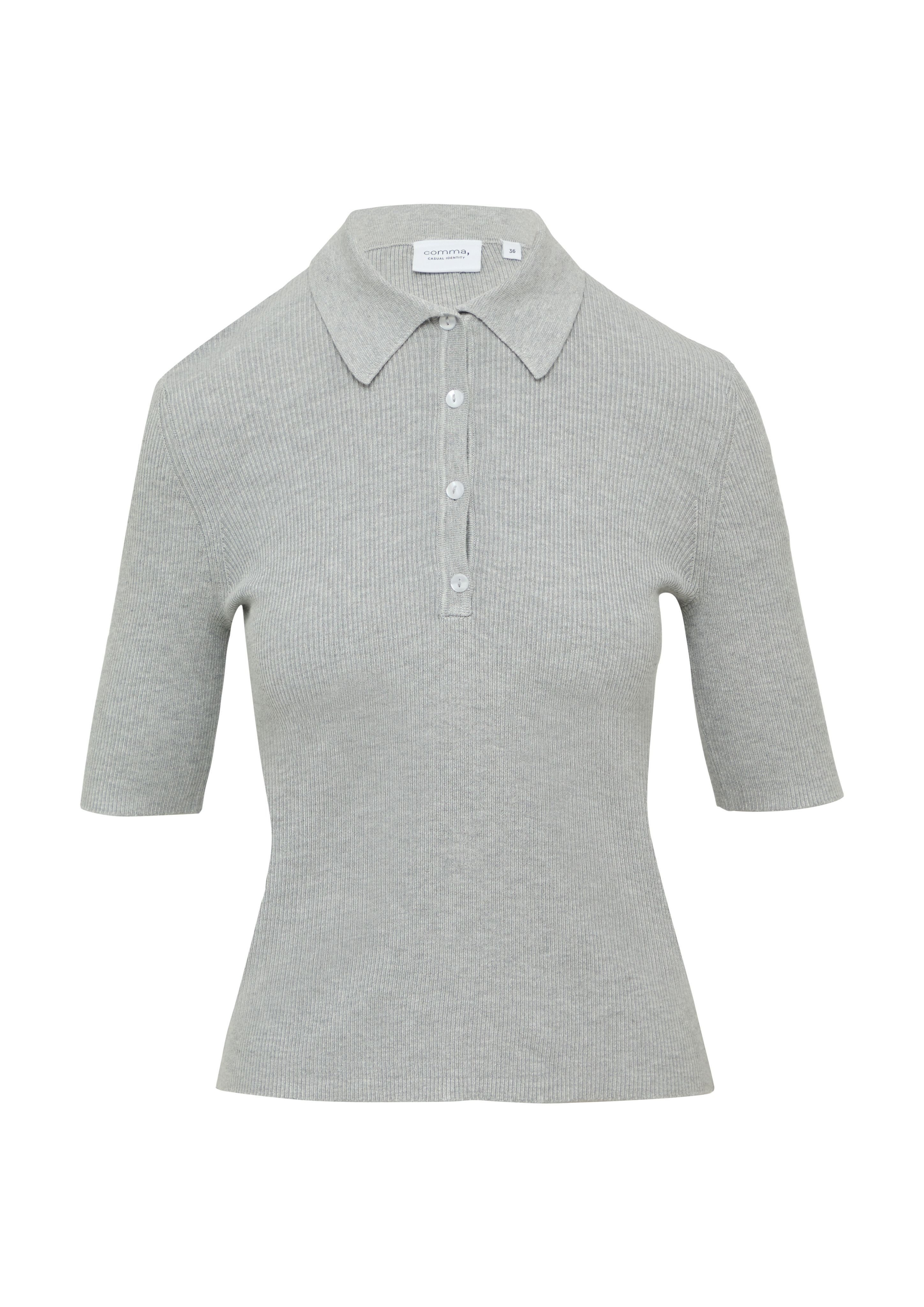 comma casual identity Kurzarmshirt Rippstrick-Shirt im günstig online kaufen