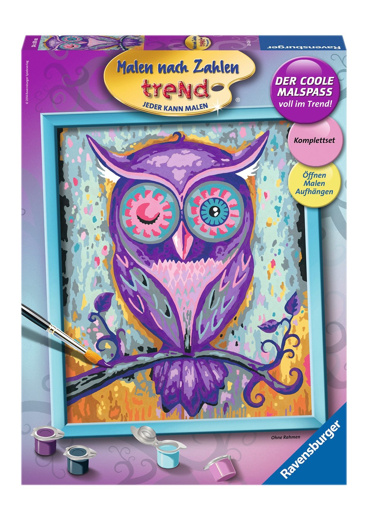 Image of Ravensburger Malen nach Zahlen trend Malset "Träumende Eule", LILA