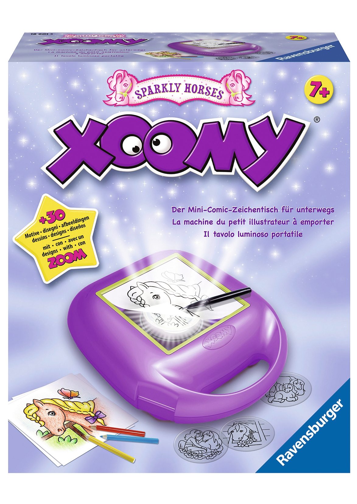 Image of RAVENSBURGER 18601 Xoomy Midi Sparkly Horses, Lila
