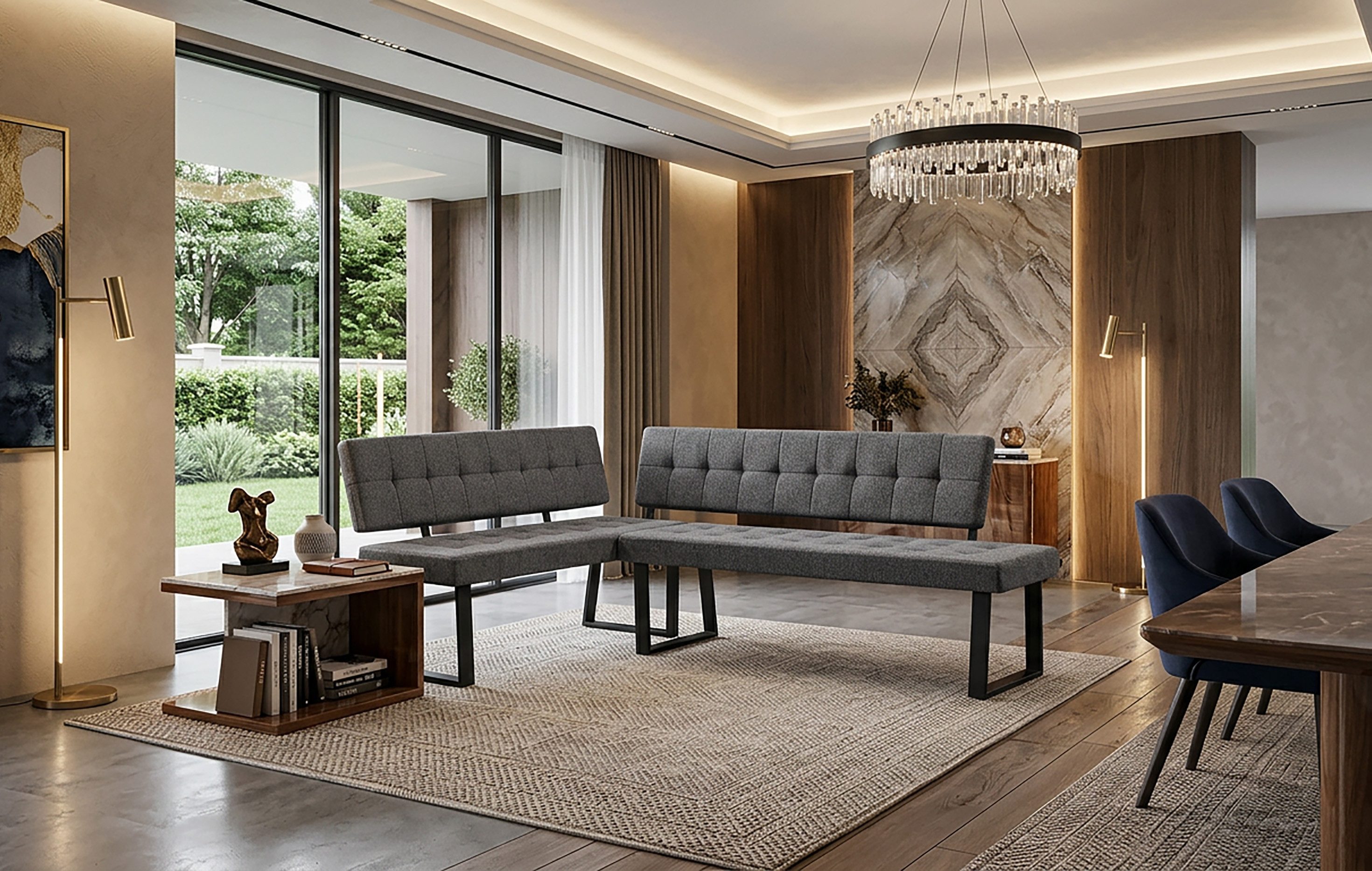 B&D home Eckbank AKA (2-St), beidseitig montierbar, gepolstert, mit Rückenlehne, verschiedene Maße