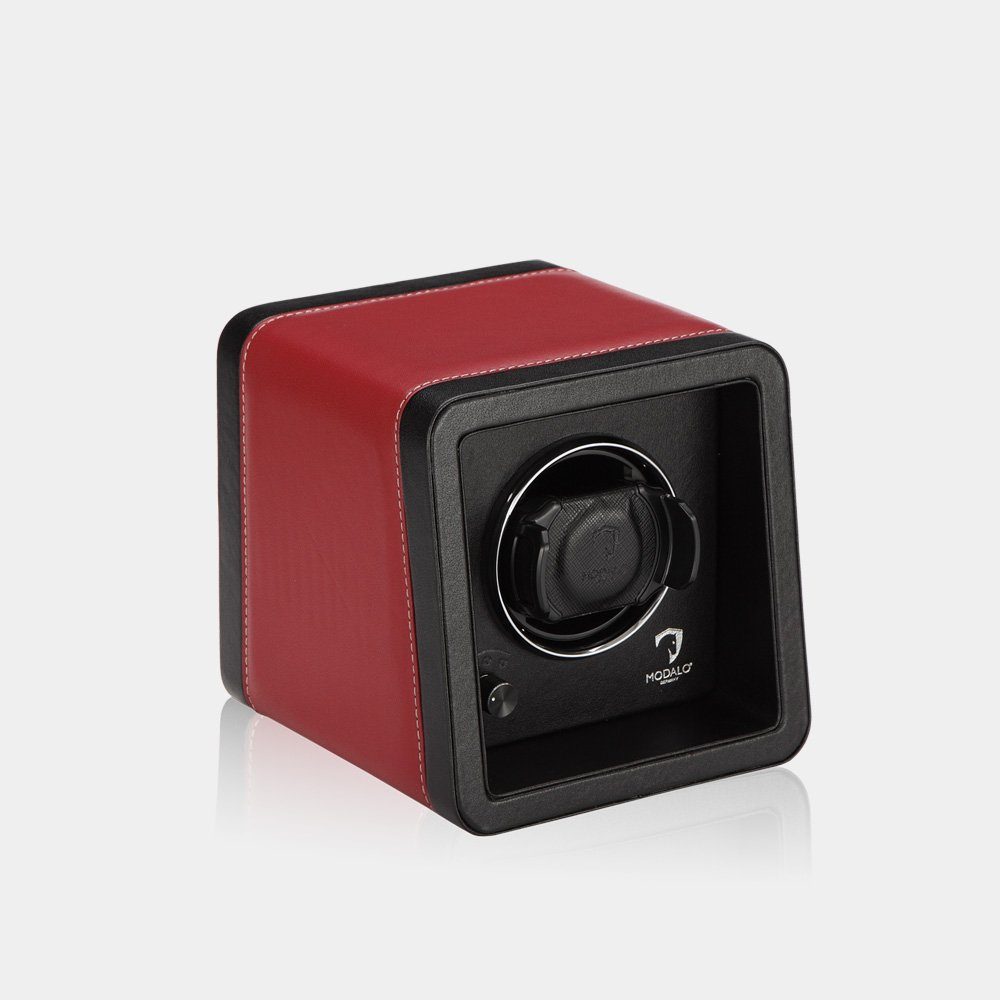 MODALO Uhrenbeweger SATURN Leder 1 Uhr, (Uhrenboxen, Uhrenkasten Uhrenbeweger 1 Uhr)