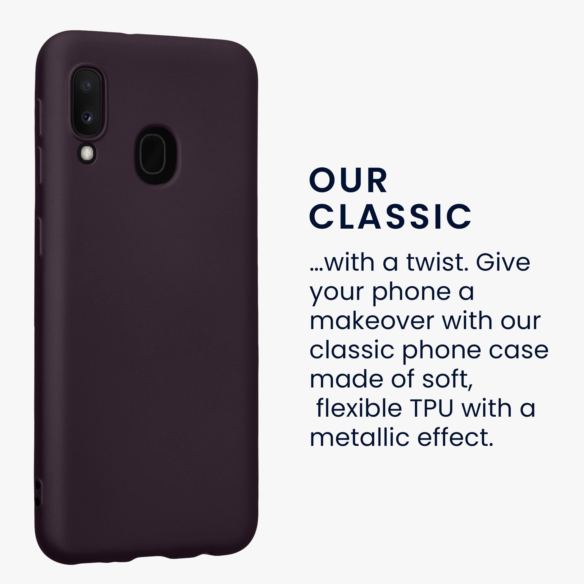 kwmobile Handyhülle Handyhülle für Samsung Galaxy A20e Hülle, Silikon Case metallisch schimmernd - Schutzhülle Cover