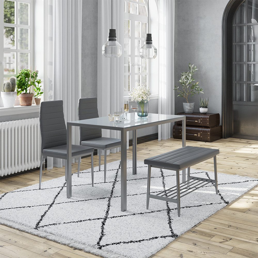 Vicco Essgruppe Grand, Grau, 120 x 70 cm 4-teiliges Set günstig online kaufen