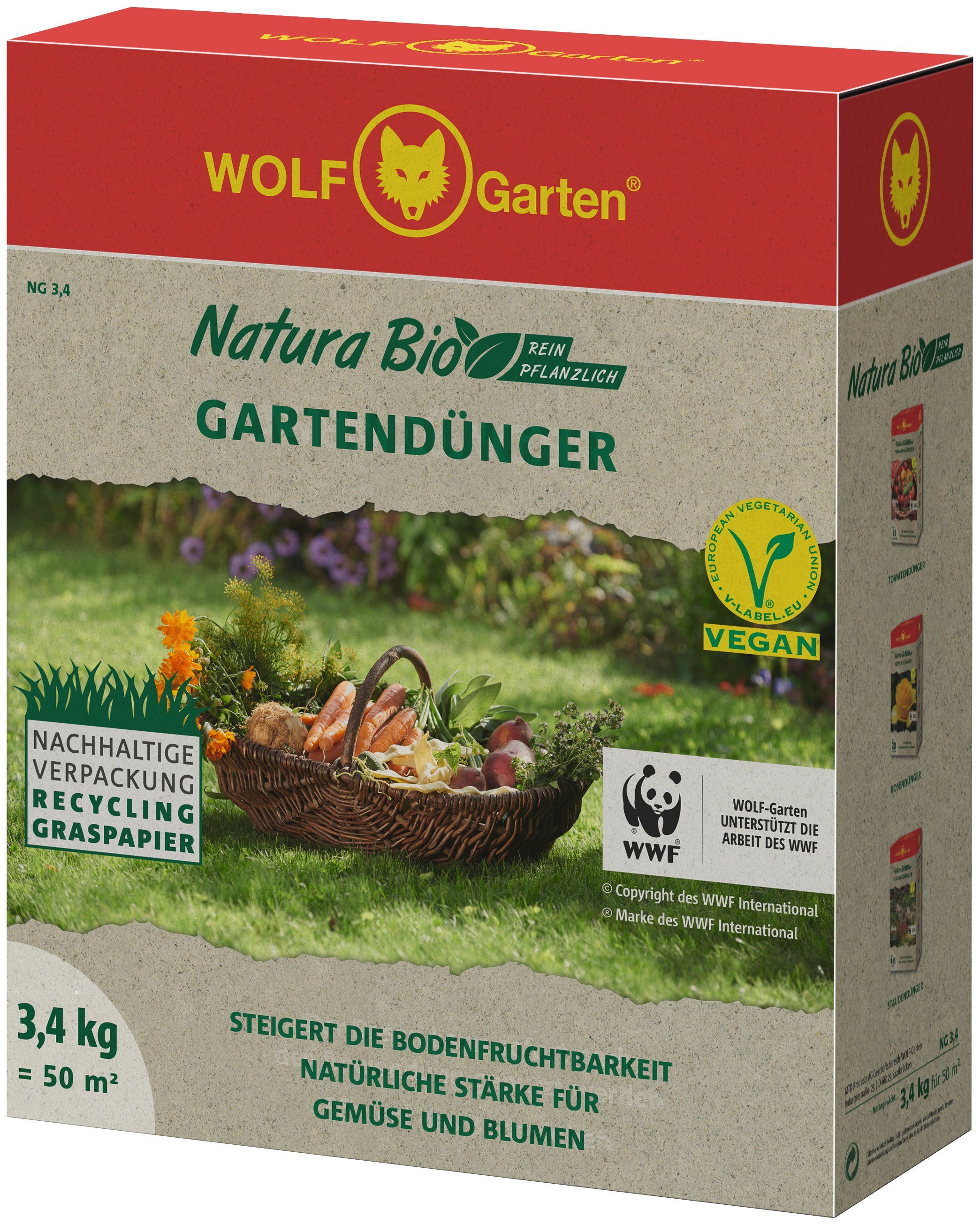 3,4 kg WOLF GARTEN Bio Rasendünger Herbst für 50 m² 