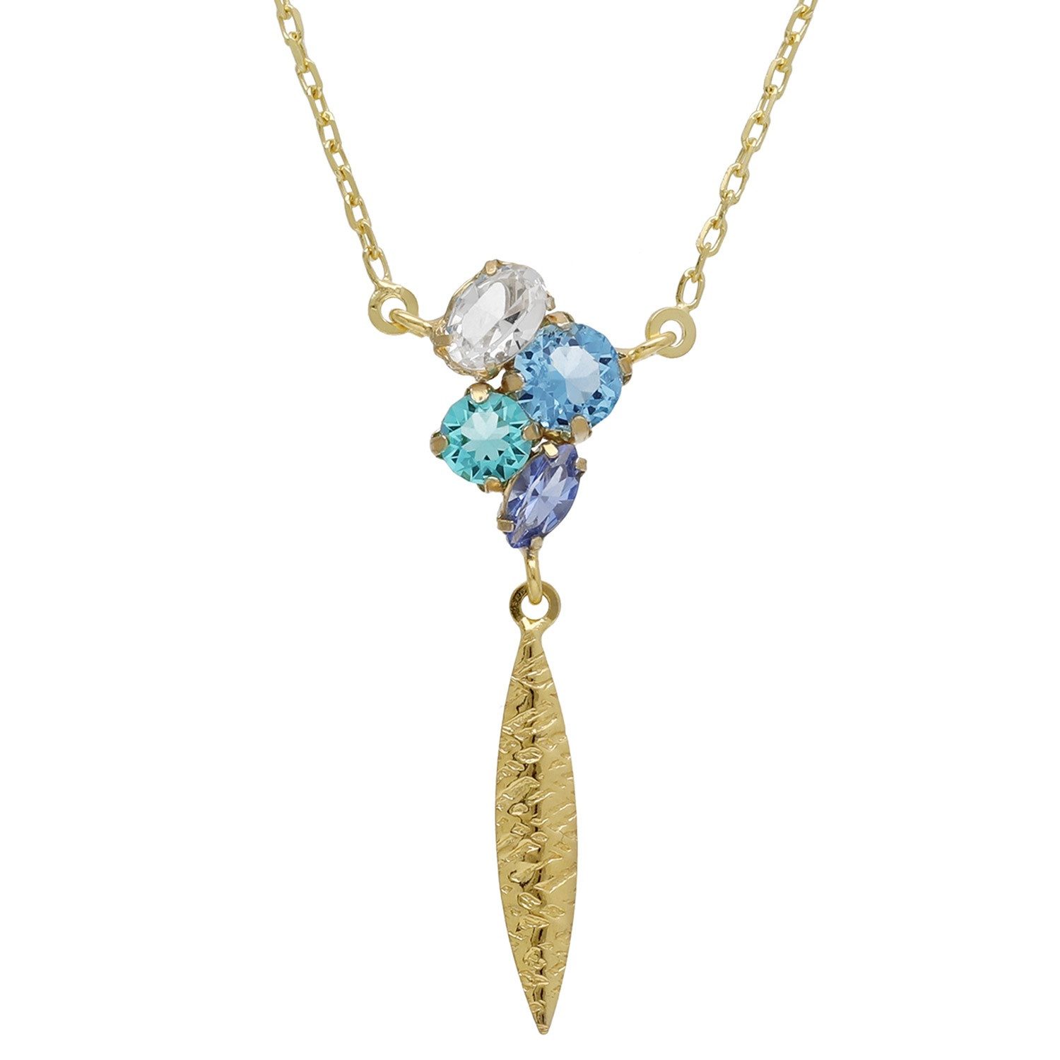 Victoria Cruz Kette mit Anhänger Lisbon Goldfarben Blautöne