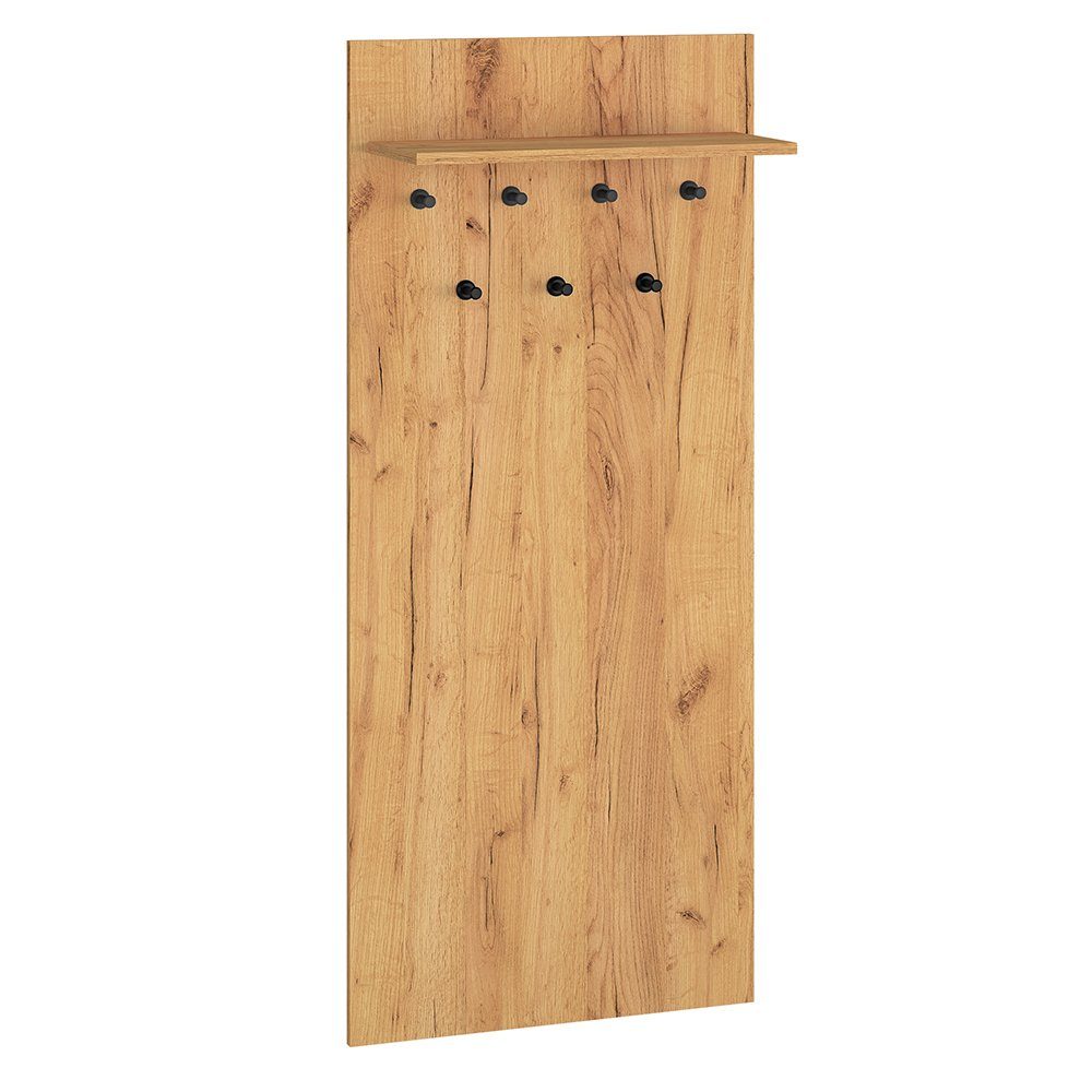 Lomadox Garderobenpaneel VINICA-131, Gold Craft Eiche Nb., 7 Kleiderhaken, günstig online kaufen