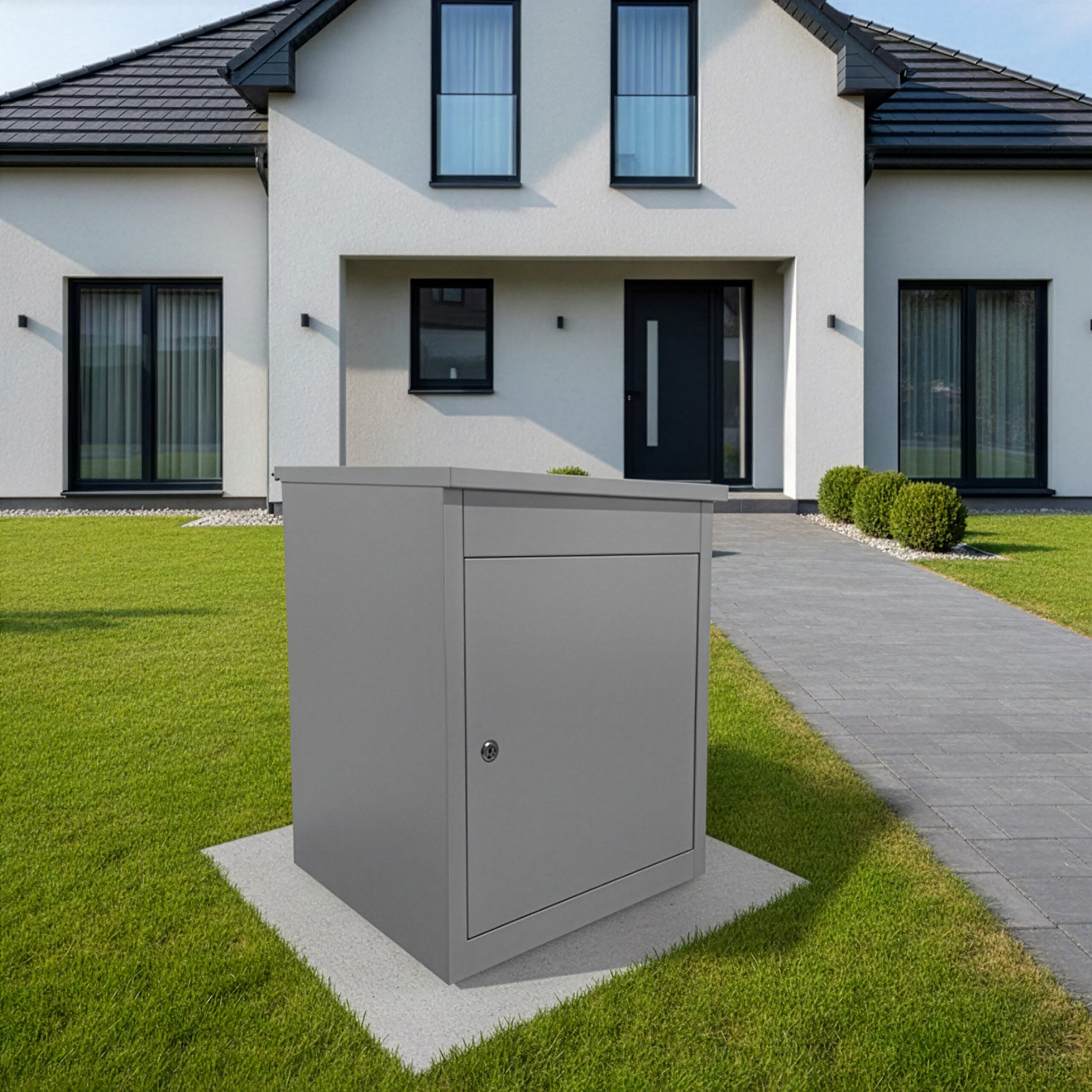 relaxdays Paketbriefkasten Paketbox für Boden- & Wandmontage, Dunkelgrau günstig online kaufen