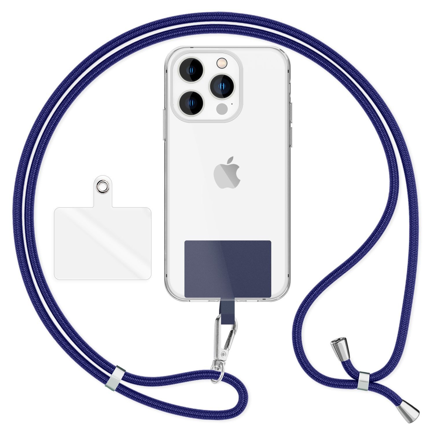 Nalia Handykette Universal Smartphone, Handy Band zum Umhängen mit Pad / 160 cm Lanyard Schlüsselband & Haken