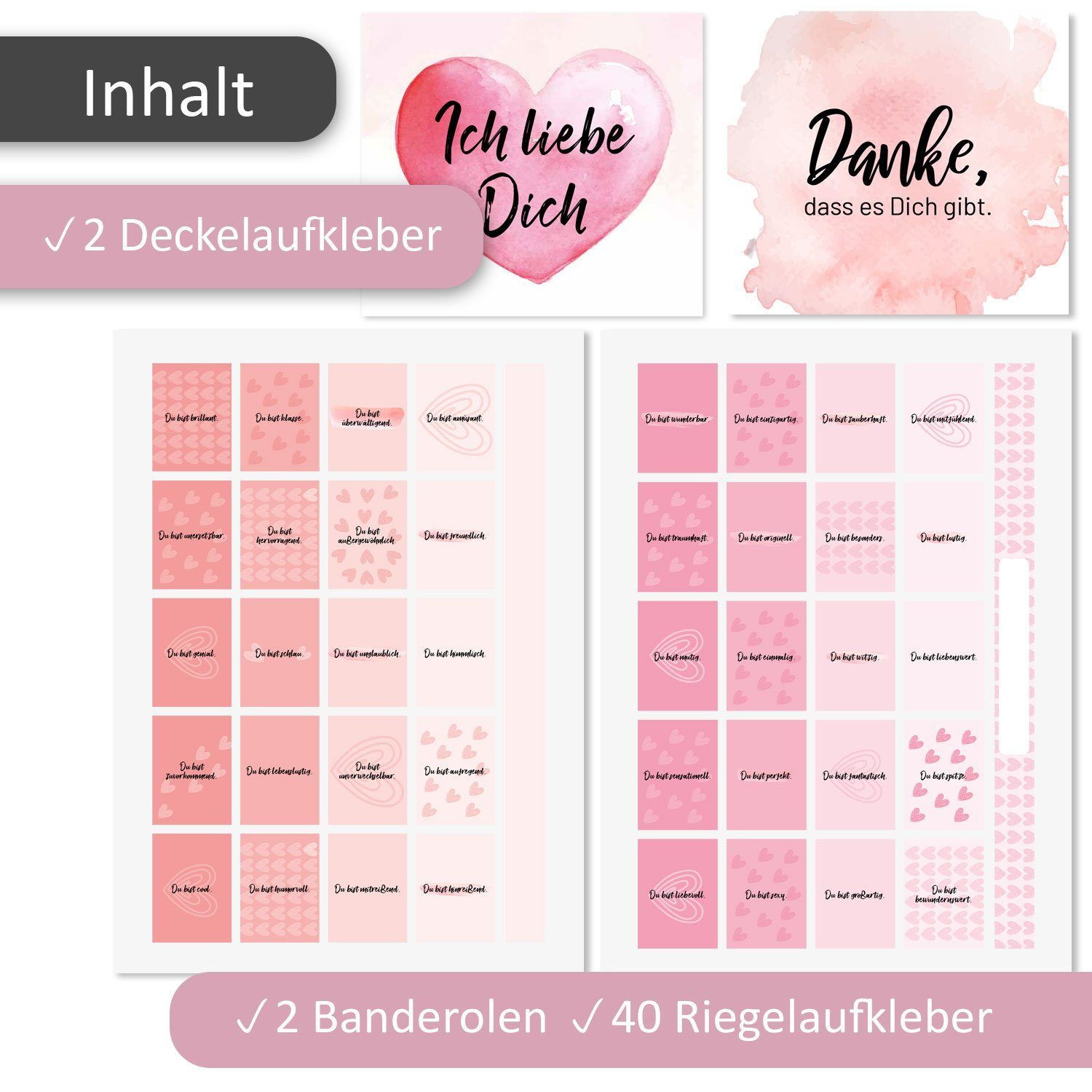 younikat Aufkleber Aufkleber passend für Merci Schokolade - Liebe & Freundschaft