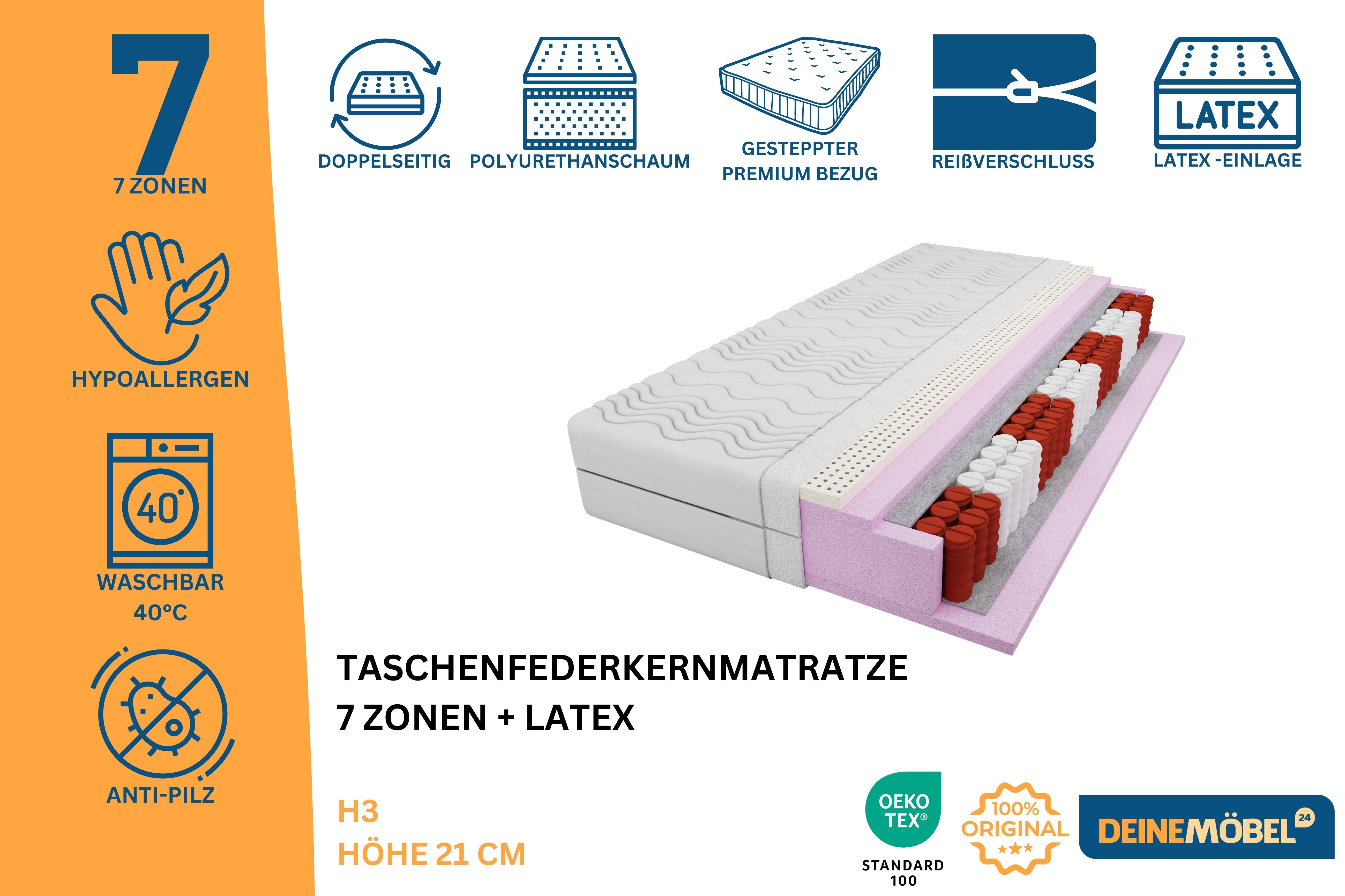 Taschenfederkernmatratze Taschenfederkern-Matratze LATEX für Allergiker gee günstig online kaufen
