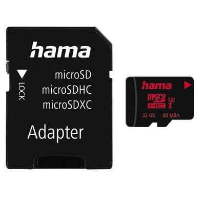 Hama microSDXC 64GB UHS Speed Class 3 UHS-I 80MB/s + Adapter/Mobile Speicherkarte (32 GB, UHS Class 3, 80 MB/s Lesegeschwindigkeit)