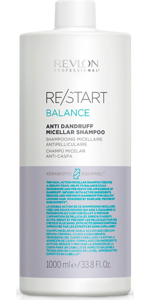 REVLON PROFESSIONAL Haarshampoo Re/Start BALANCE Anti-Dandruff Micellar Shampoo 1000 ml, Vermindert Schuppenbildung und sorgt für ein strahlendes Aussehen.