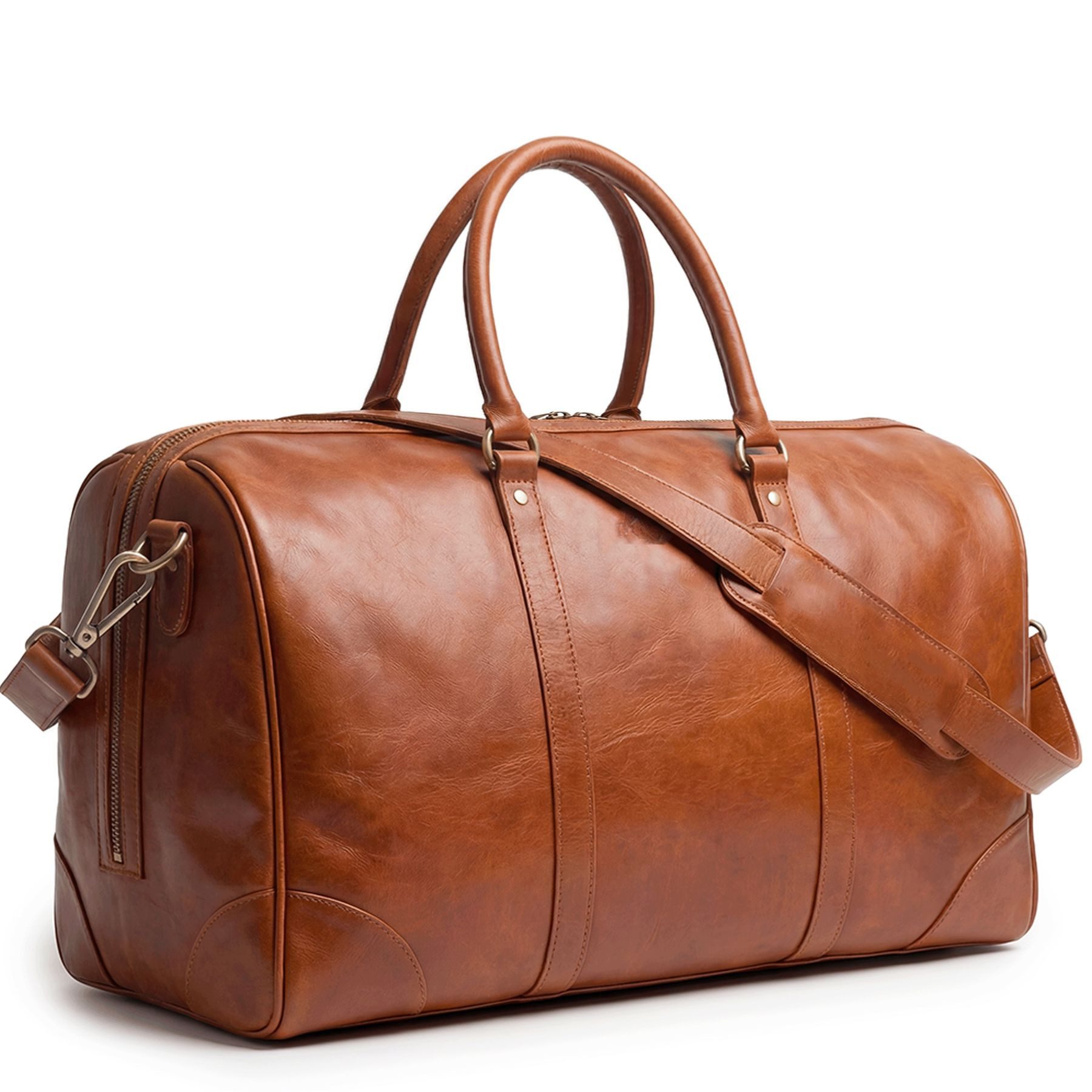 SID & VAIN Reisetasche Weekender BERLIN große Reisetasche Handgepäck Damen Herren braun, Reisetasche BERLIN Leder aus hochwertigem Ziegenleder hellbraun