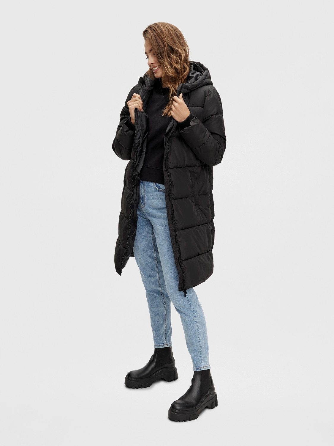 pieces Steppmantel PCBEE NEW LONG PUFFER JACKET NOOS BC Kunstfaser