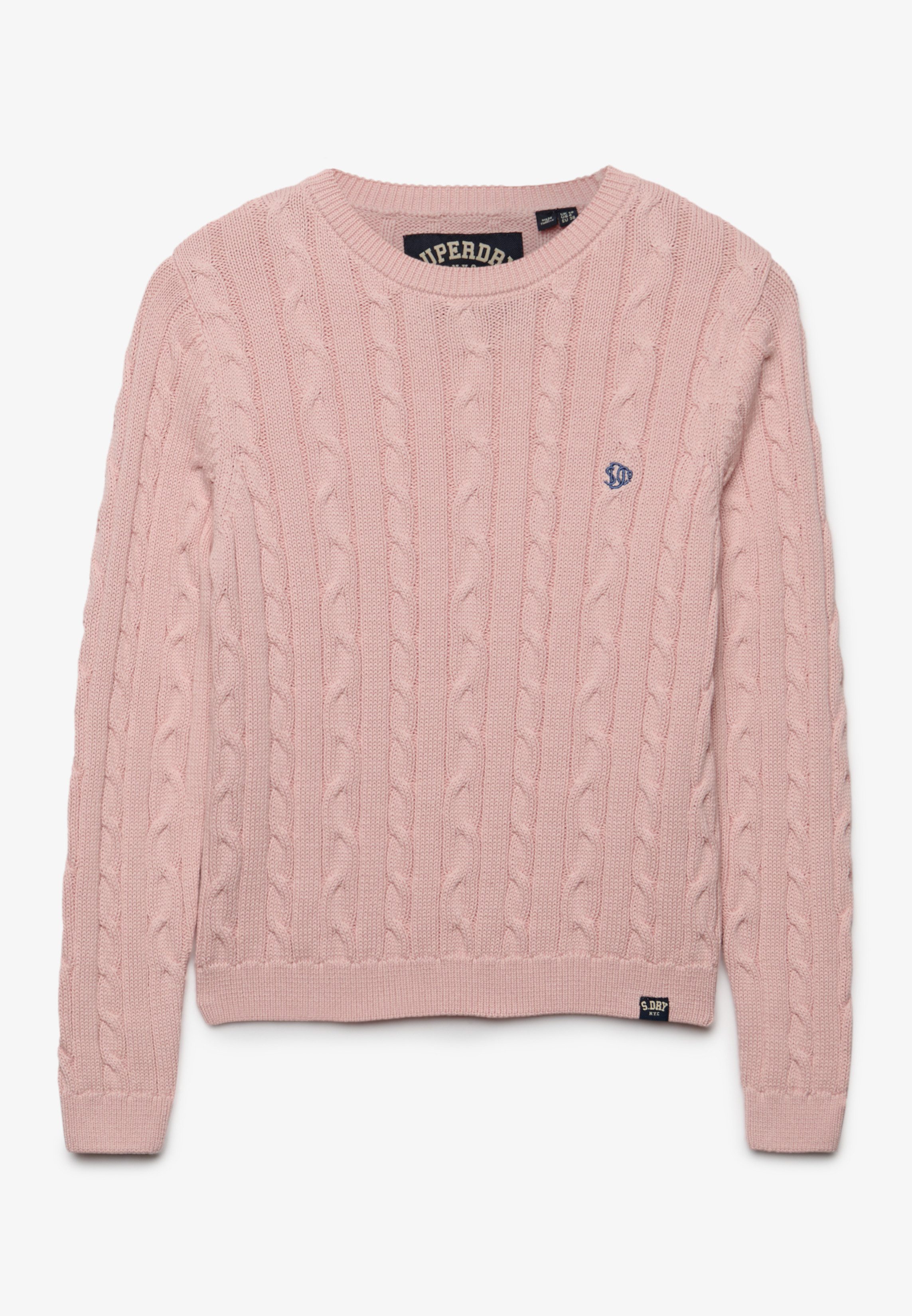 Superdry Strickpullover ESSENTIALS SD&CO CABLE JUMPER Kunstfaser, relaxed fit