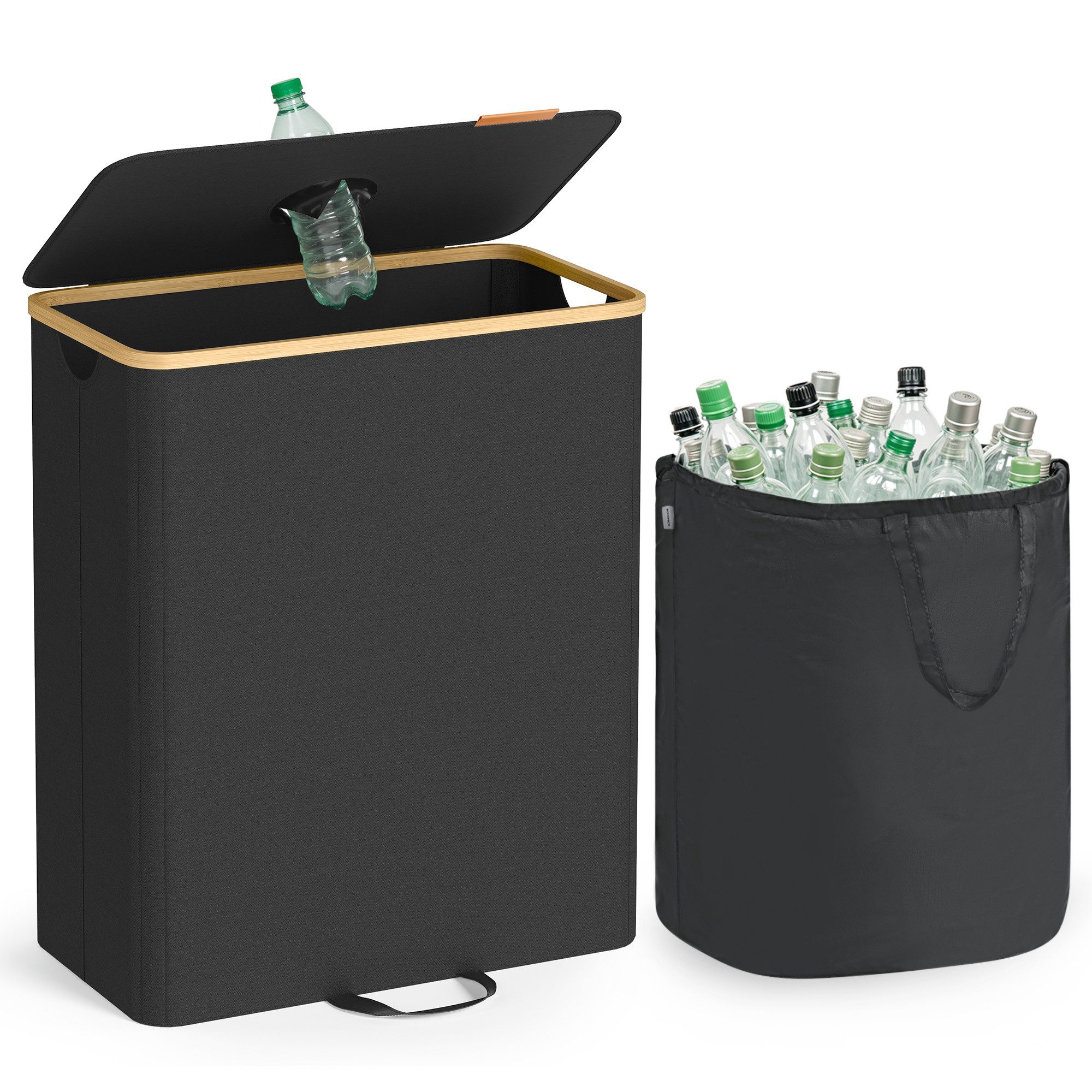 SONGMICS Flaschenkorb, Flaschensammler, Pfandflaschen, 95 / 135 L Flaschens günstig online kaufen