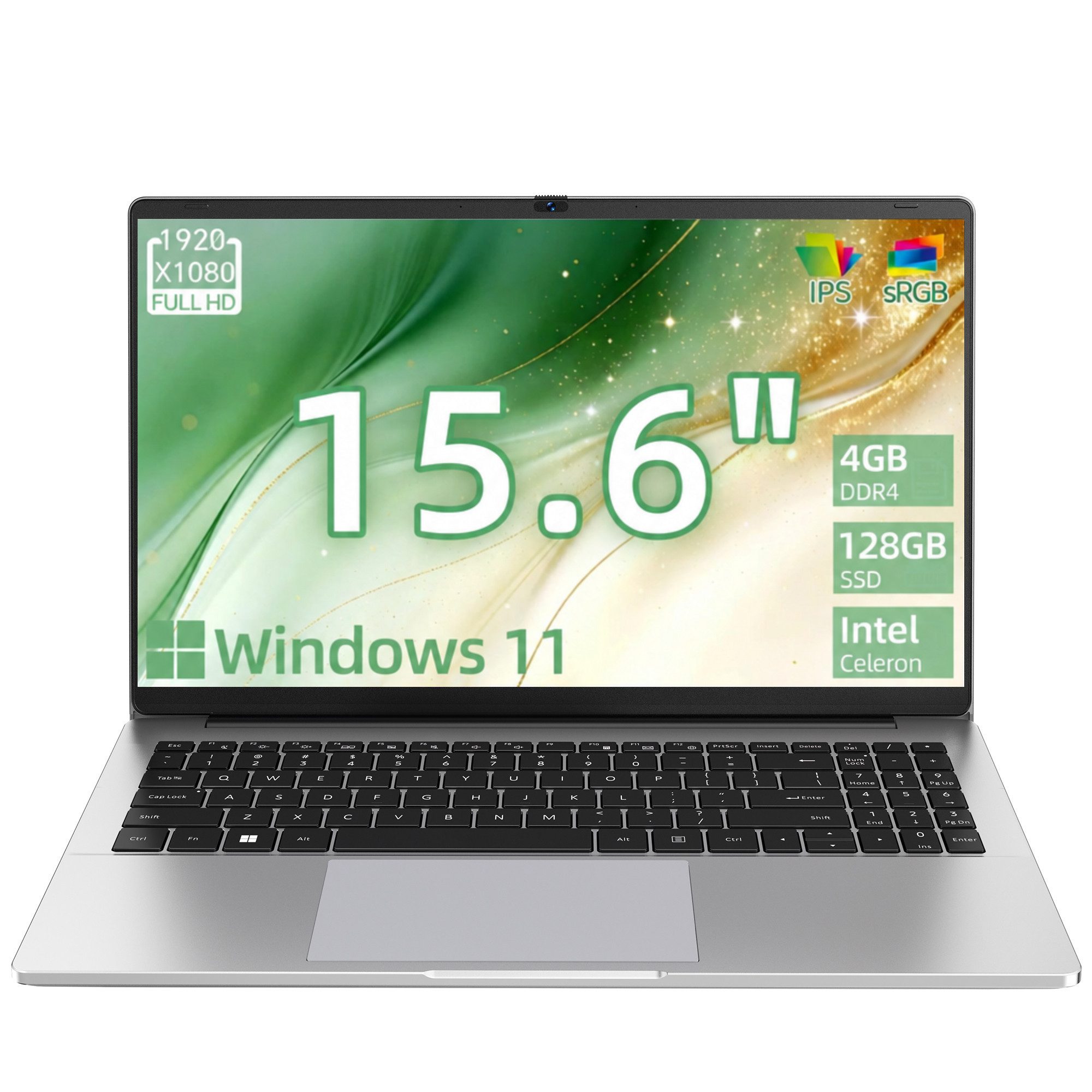 MENGHU Leichtes 15,6-Zoll Laptop - leise, erweiterbar - Ideal für unterwegs Notebook (Intel® Celeron® N4020, Intel® UHD Graphics 600, 4 GB, 128 GB SSD)