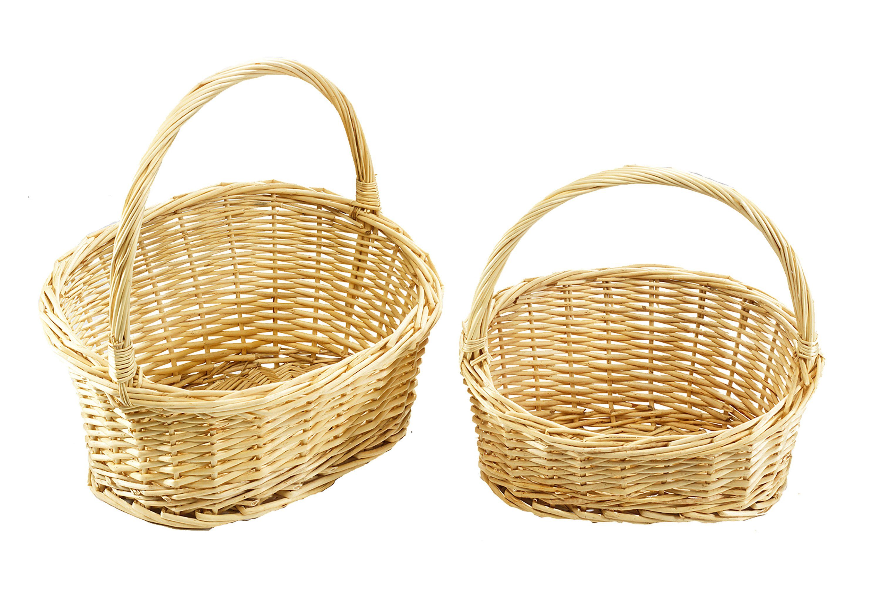 Dekokorb Geschenkkorb Präsentkorb - geflochtene Weide hell - 2er Set