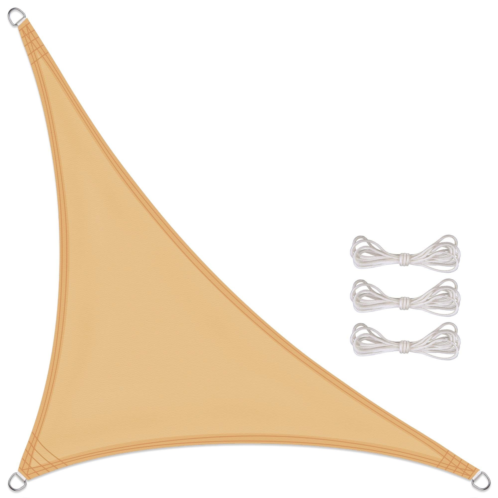 CelinaSun Sonnensegel PES BASIC Sonnenschutz wasserabweisend Dreieck 2,5x2,5x3,5 m sandbeige