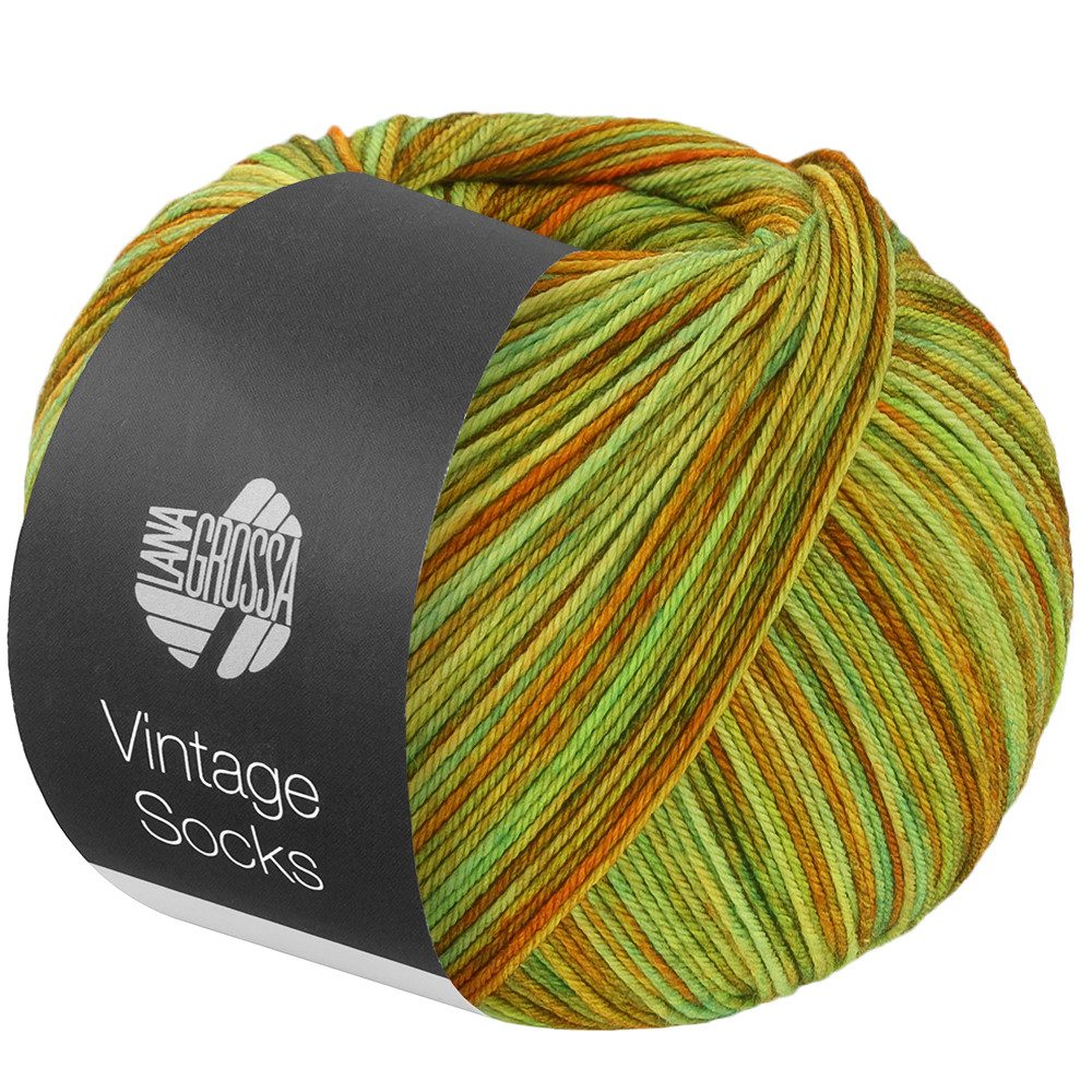 LANA GROSSA VINTAGE SOCKS MULTI Häkelwolle, 400 m (Hochwertiges Sockengarn mit Merinowolle und mit Ton in Ton Farbeffekt), 100 g