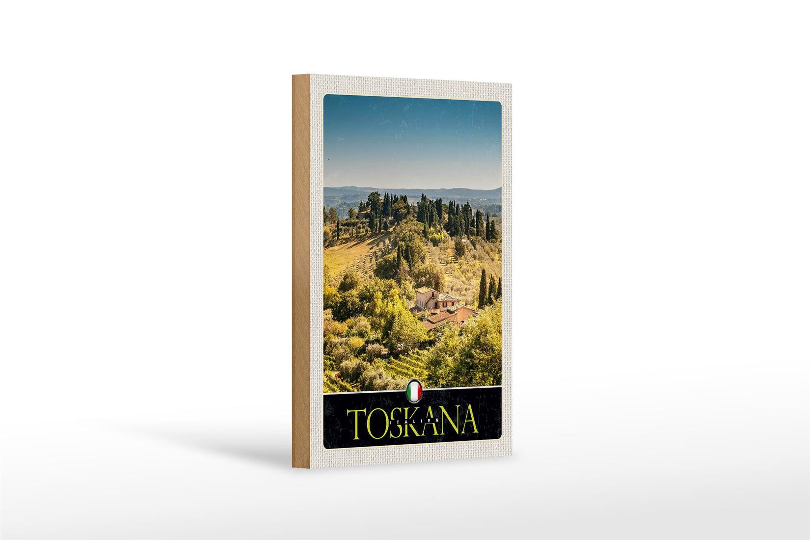 Femer GmbH Holzbild Reise 12x18 cm Toskana Italien
