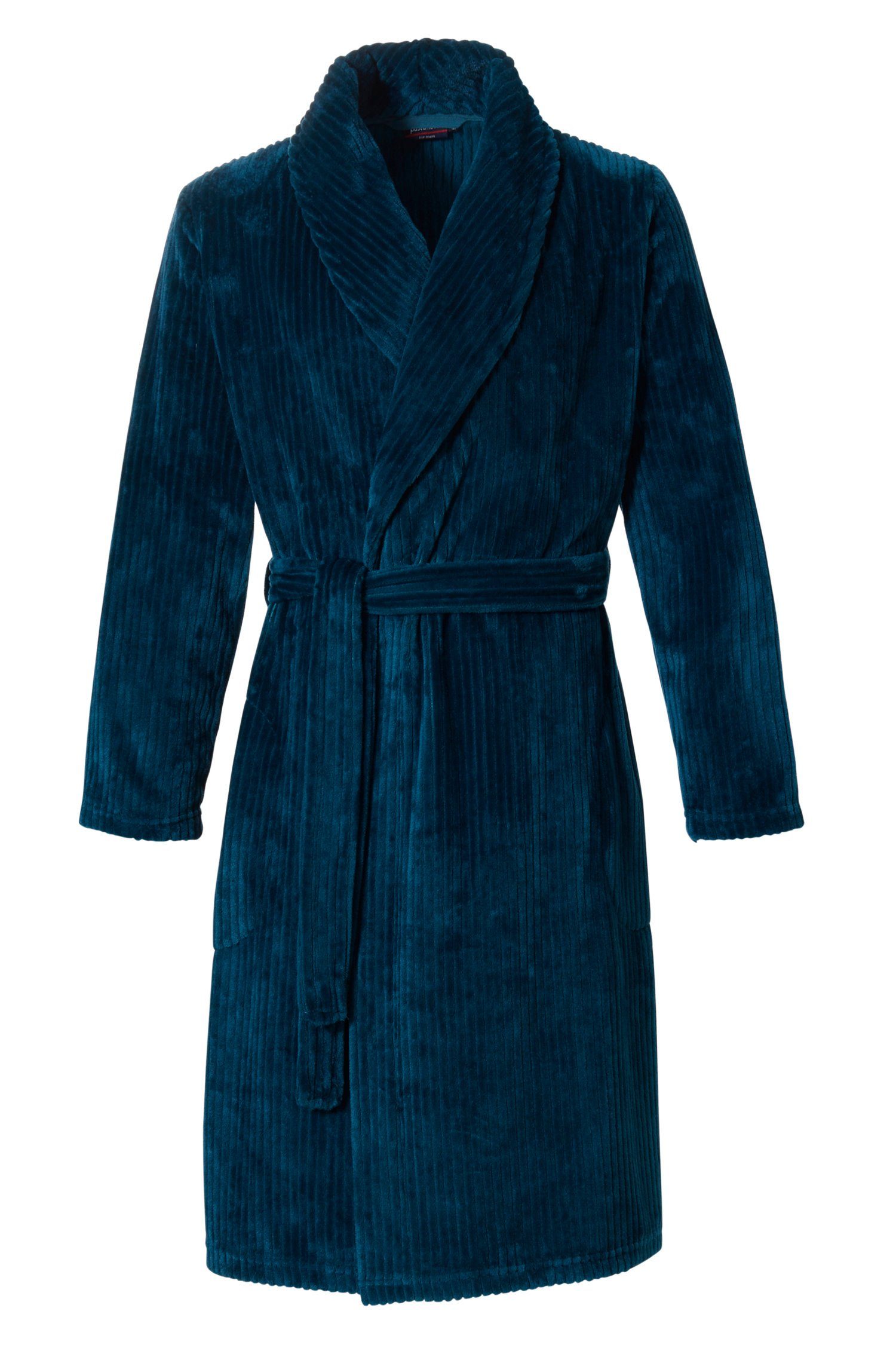 Pastunette Herrenbademantel Kuscheliger Herren Fleece Morgenmantel, Midi, Polyester, Schalkragen, Gürtel, Länge 115cm
