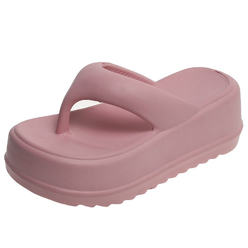 Blusmart Erhöhte Flip-Flops Für Damen Mit Dicken Sohlen, Leichte, Rutschfeste Zehentrenner light pink