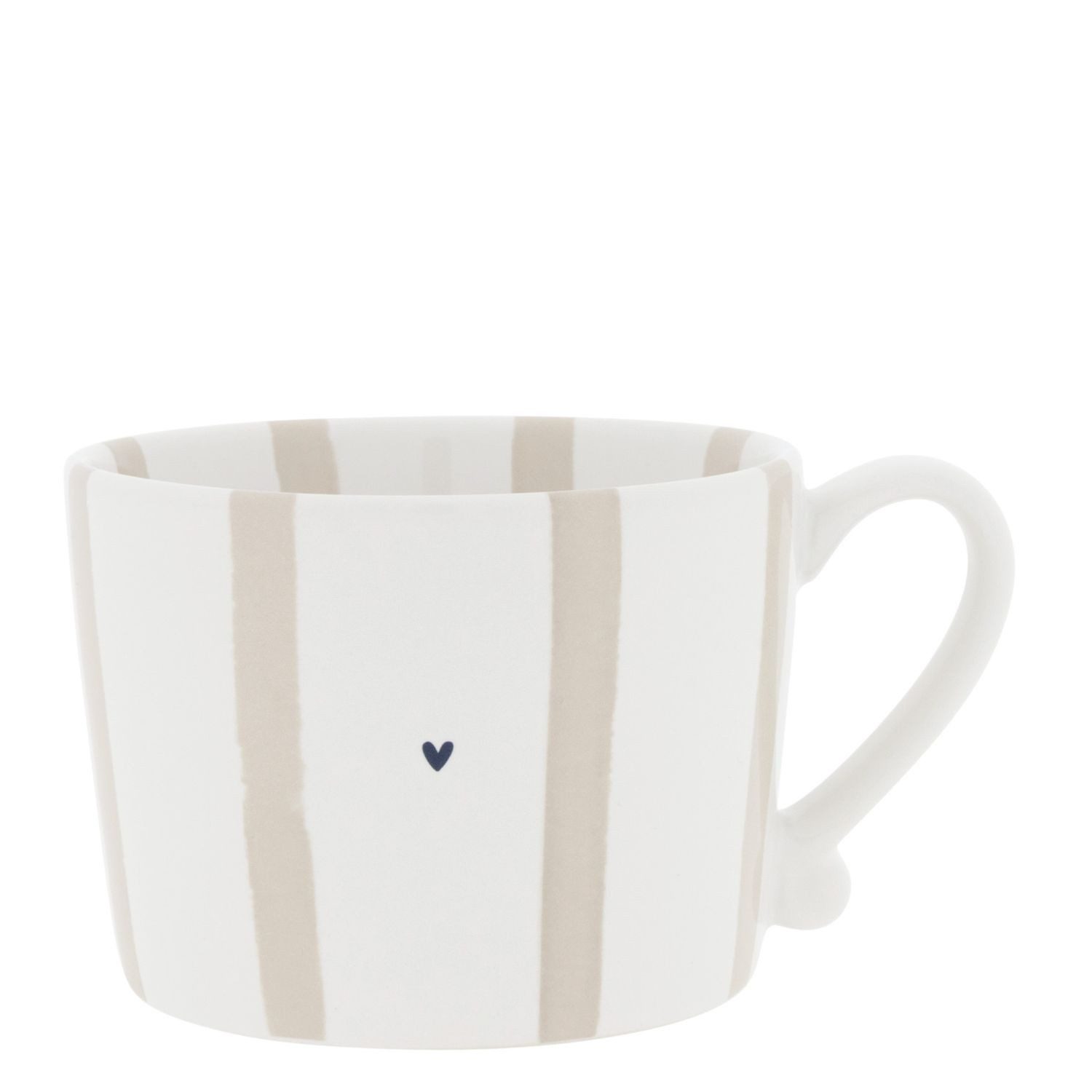 Bastion Collections Tasse Beige Titan, Keramik, Spülmaschinengeeignet, Weiß, Streifen, H: 7.2cm