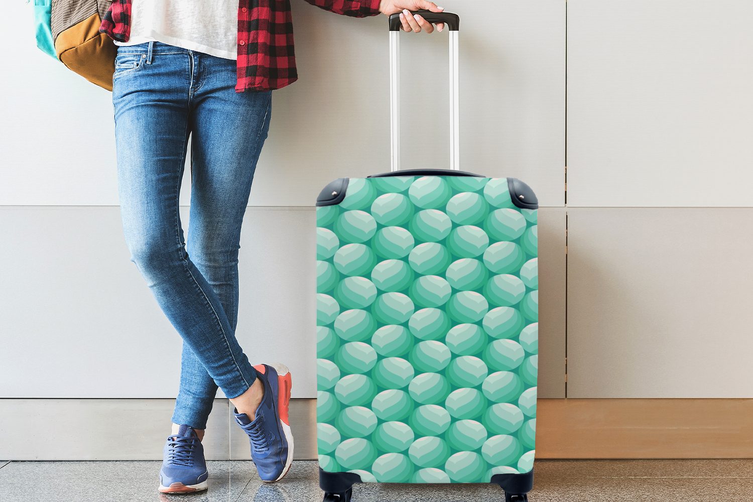 Reisekoffer - Ferien, Gestaltung Reisetasche Handgepäck MuchoWow - Minze Rollen, mit Trolley, für Ball, 4 Handgepäckkoffer rollen,