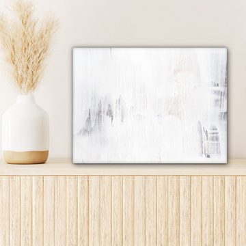 OneMillionCanvasses® Leinwandbild Acrylfarbe - Entwurf, Weiß, Grau (1 St), Wandbild Leinwandbilder, Aufhängefertig, Wanddeko 40x30 cm
