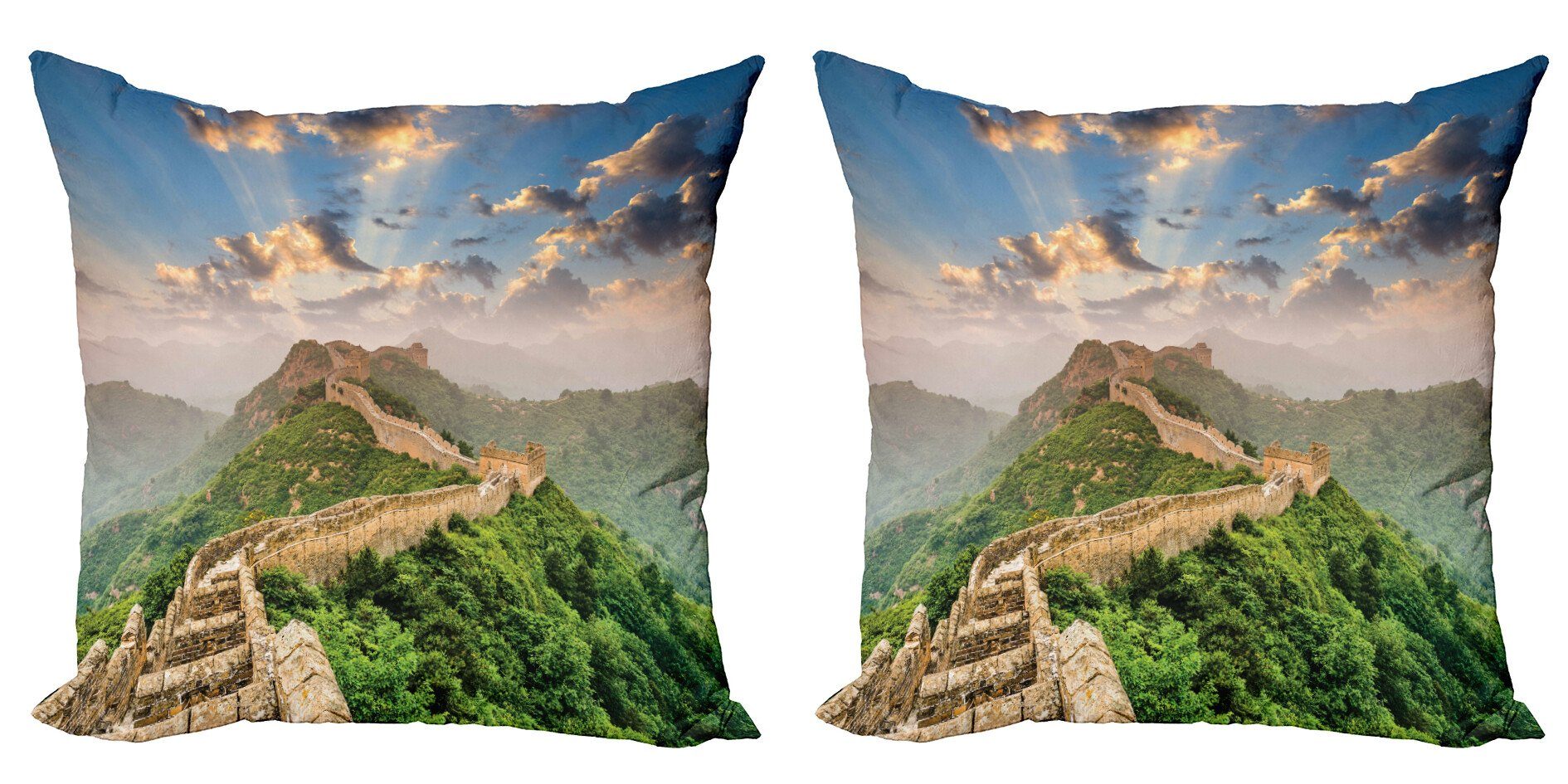 Kissenbezüge Modern Accent Doppelseitiger Digitaldruck, Abakuhaus (2 Stück), China Wonder auf Hill