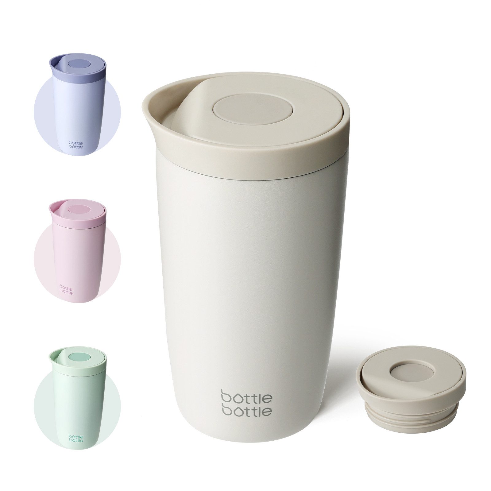 BOTTLE BOTTLE Thermobecher 350ml für Kaffee oder Tee, auslaufsicher, Easy Quick-Press-Verschluss, 1-tlg., Edelstahl, Isolierbecher Travel Mug Classic Grande