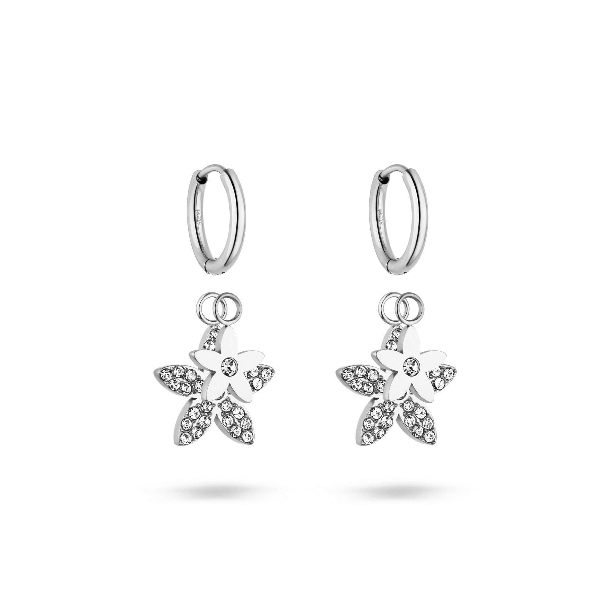 Tamaris Paar Ohrstecker The new Glitter Flower Edelstahl