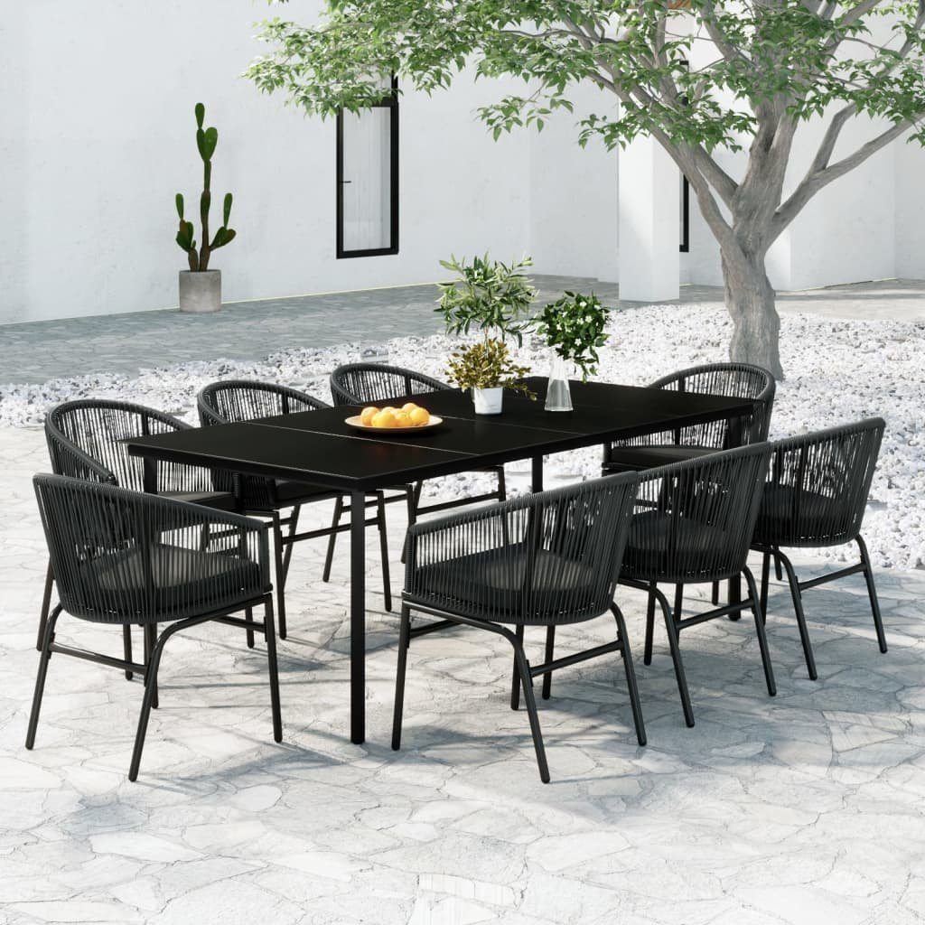 DOTMALL Garten-Essgruppe Sitzgruppe, (9-tlg), 8 Stühle, Tisch 200 x 100 cm,  Polyrattan