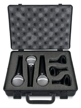 Pronomic Mikrofon DM-58-C Vocal dynamische Mikrofone mit Nieren-Charakteristik (3er Set im Koffer, 13-tlg), Ein-/Aus-Schalter - inkl. Mikrofonklemmen und XLR-Kabel 5 m