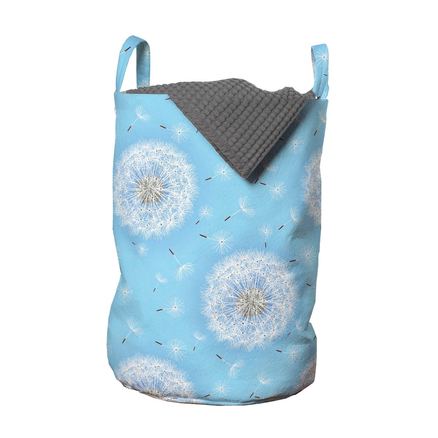 Abakuhaus Wäschesäckchen Wäschekorb mit Griffen Kordelzugverschluss für Waschsalons, Blumen Frühling romantisches Design | Wäschesäcke