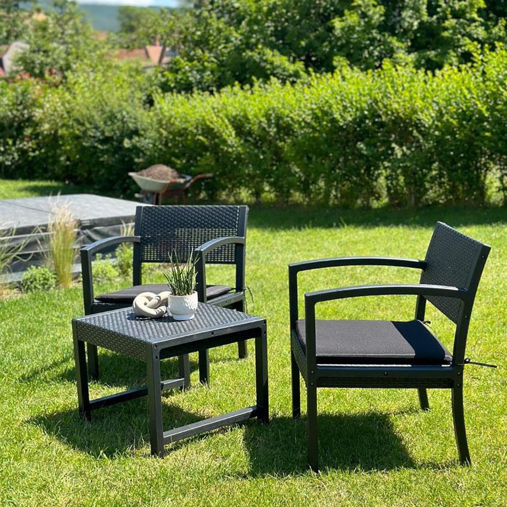 Sekey Balkonset 3 teilig Gartenmöbel, Rattan, günstig online kaufen