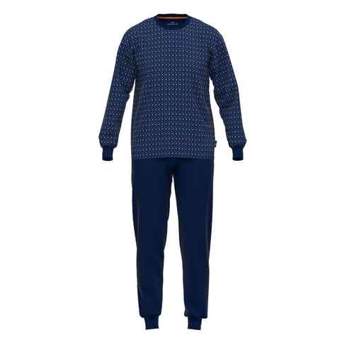 GÖTZBURG Schlafanzug Herren Pyjama mit Bündchen (2 tlg) Baumwolle