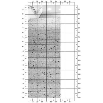wandmotiv24 Türtapete moderne Treppe mit Geländer, Steintreppe, glatt, Fototapete, Wandtapete, Motivtapete, matt, selbstklebende Dekorfolie