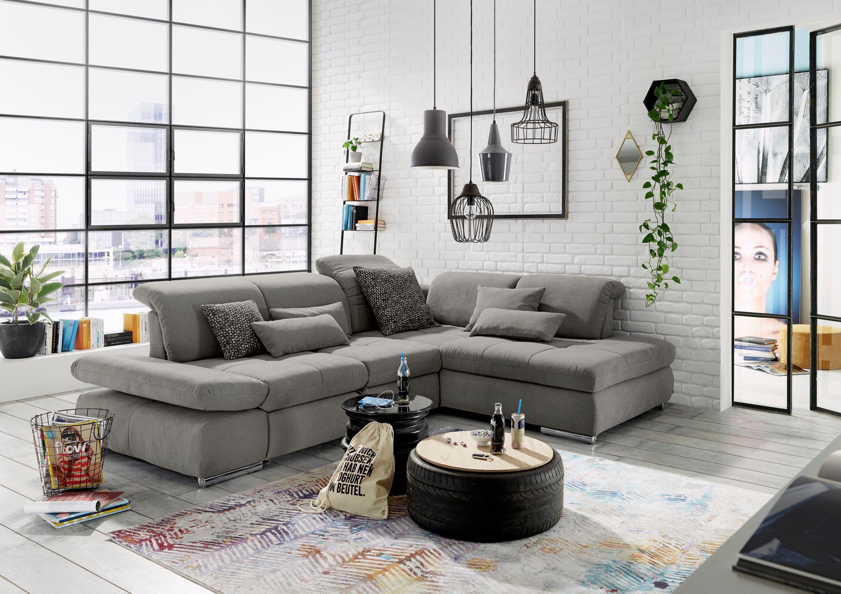 set one by Musterring Ecksofa SO 4100 mit komfortablen Federkern und Kopfteilverstellung, wahlweise mit Bettfunktion und Sitztiefenverstellung, L-Form