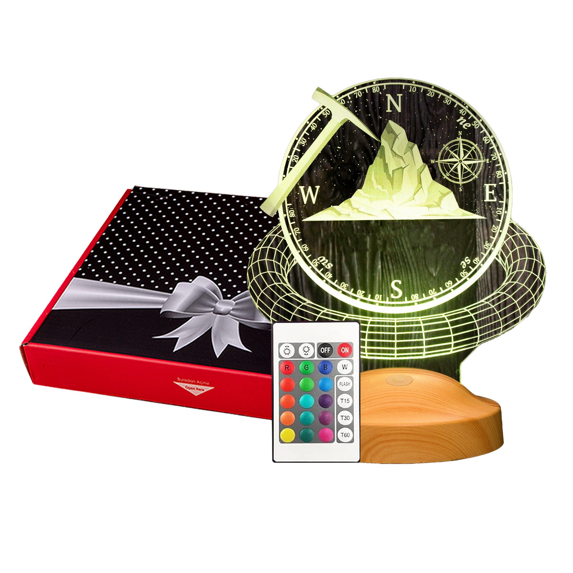 Geschenkelampe LED Nachttischlampe Geologe Alpinist Geophysiker günstig online kaufen