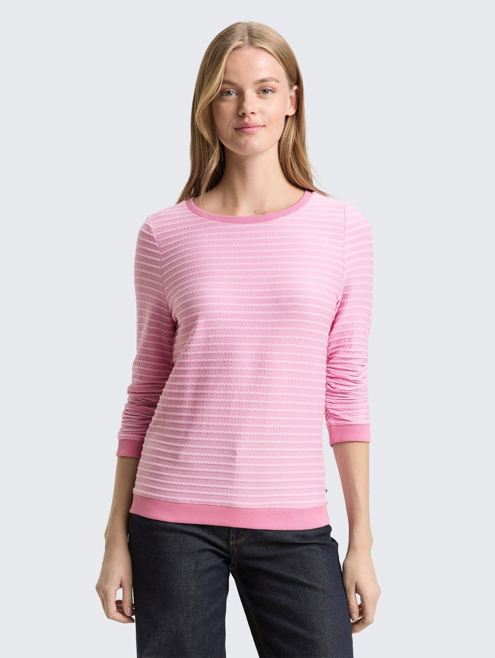 TOM TAILOR Denim Sweatshirt Strick & Sweatshirts Sweatshirt mit Streifenmus günstig online kaufen