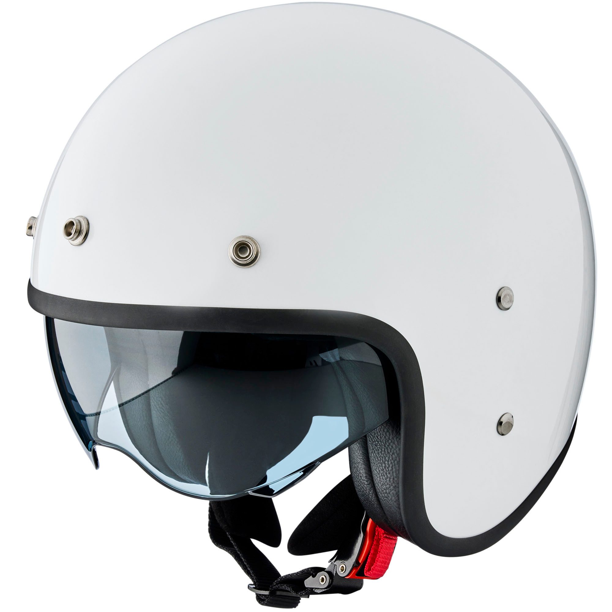 PEROZ Motorradhelm Filus Jethelm, Herausnehmbares Innenfutter,integriertes Sonnenvisier