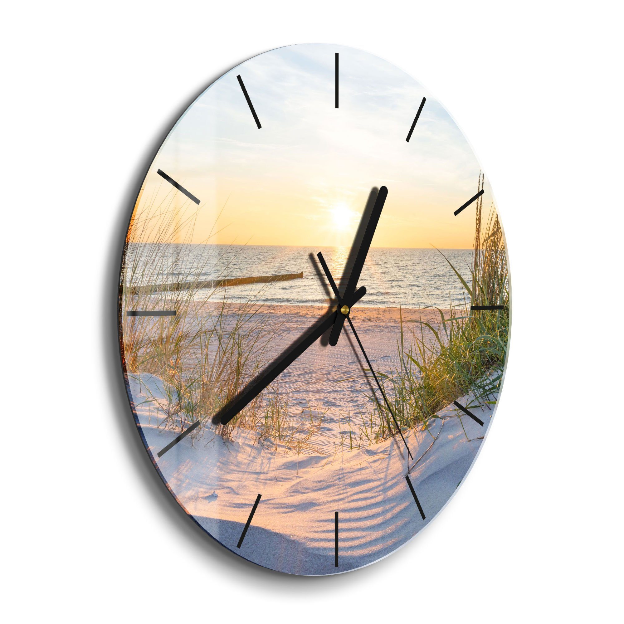 DEQORI Wanduhr 'Abendsonne an der Ostsee' günstig online kaufen