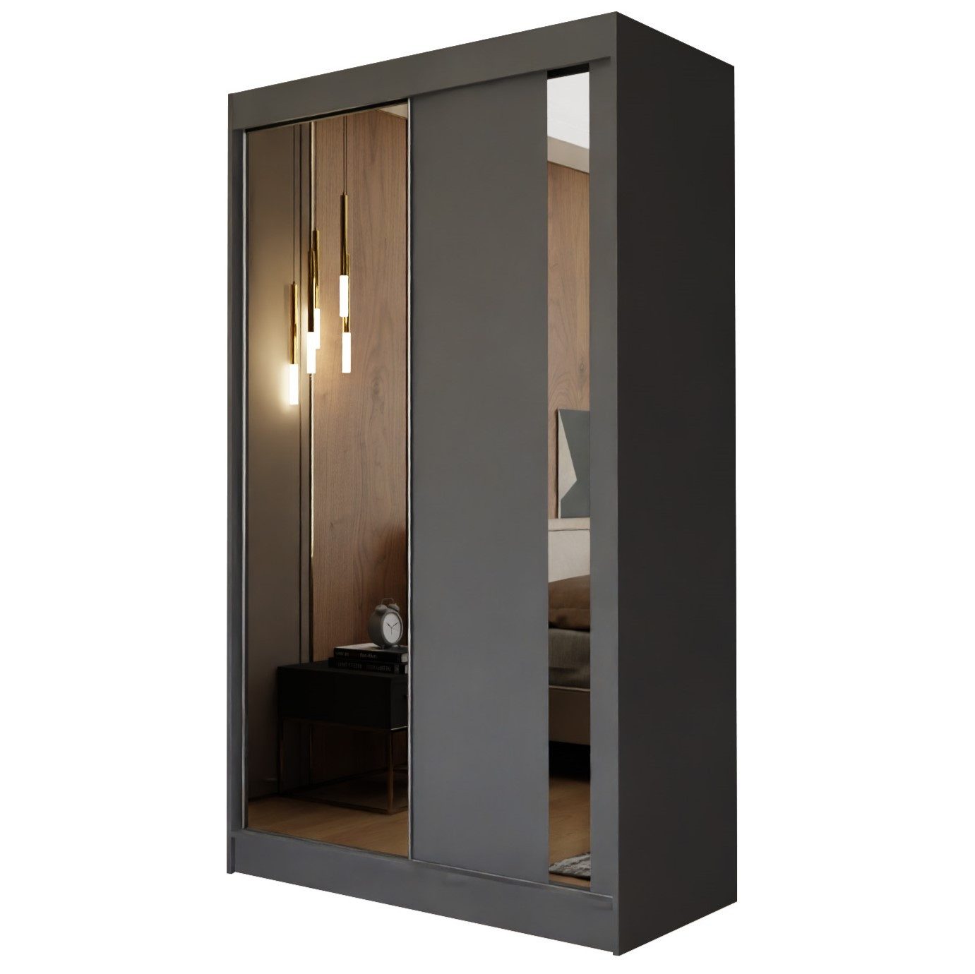 Beautysofa Schwebetürenschrank Gaja (weiß, schwarz, graphit, günstig online kaufen