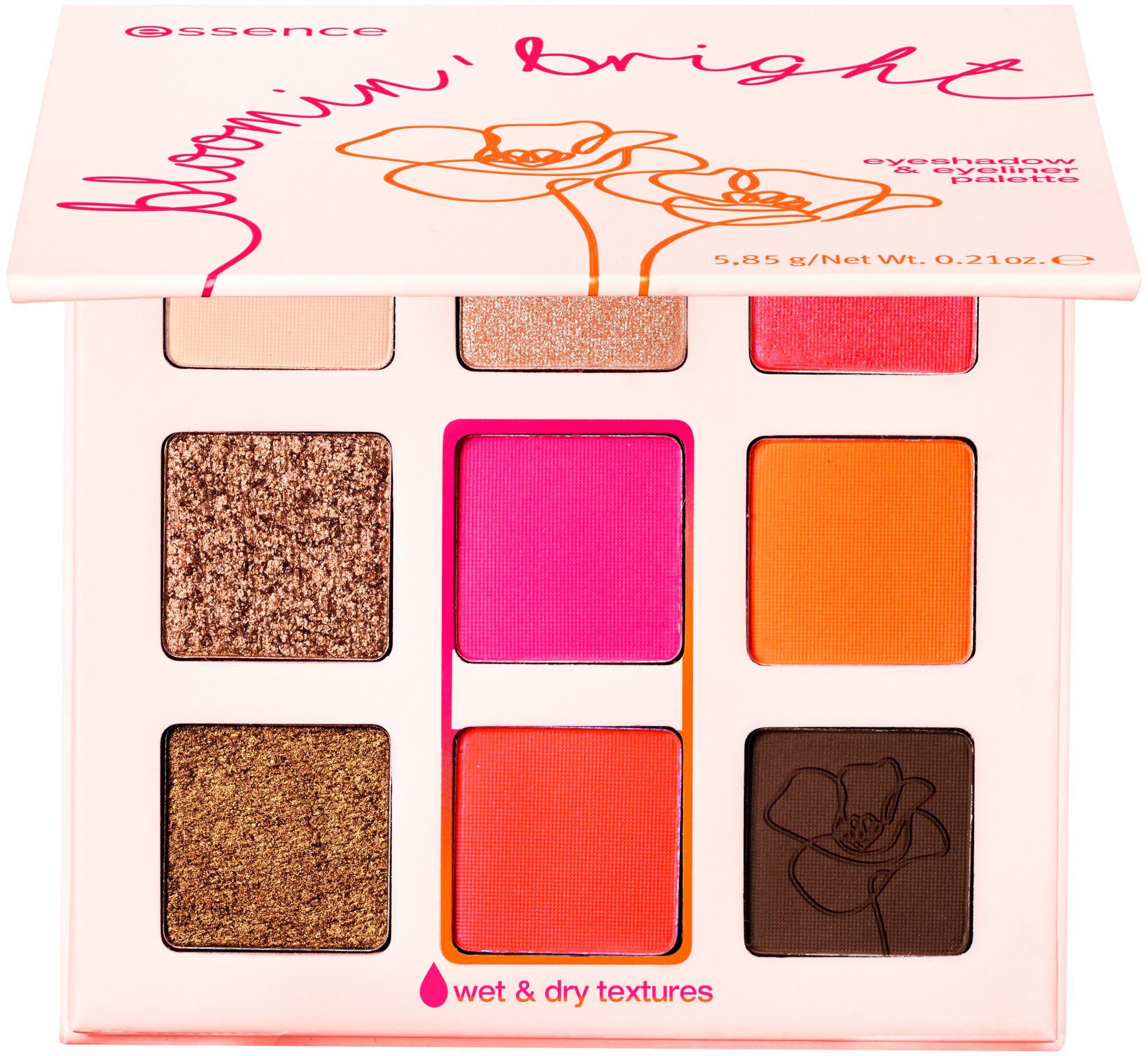 bloomin' eyeliner bright & eyeshadow palette Lidschatten-Palette Essence